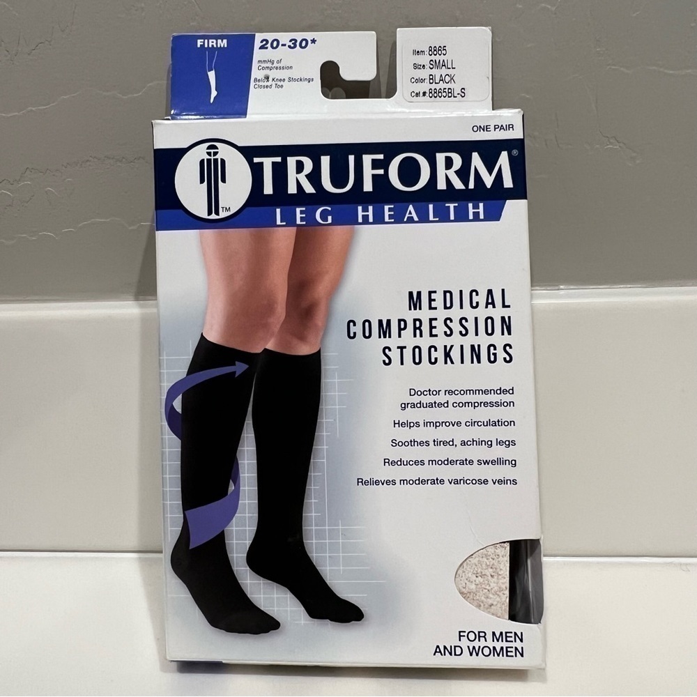 🔴Truform Medical firm Compression Stockings for Men and Women sz Small black,NIB